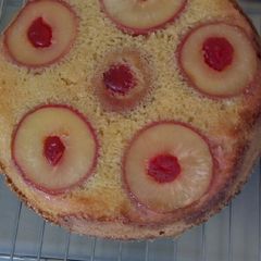 A picture of #Baking ContestApple and cherry upside down cake.