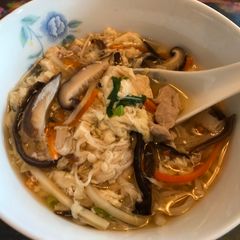A picture of Chinese Cuisine- Sour & Spicy Soup.