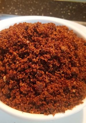 A picture of Spicy Coconut powder (chammanthy podi for rice).