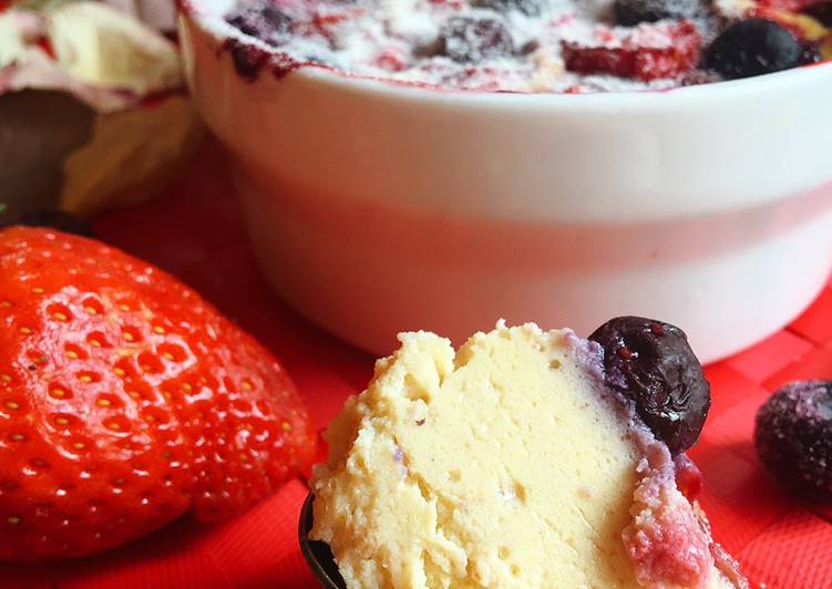 Cheesecake de requesón al micro con frutos rojos