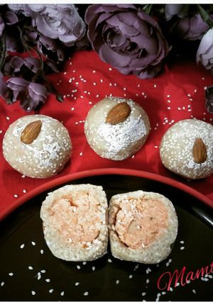 A picture of Mawa Stuffed sesame laddu.