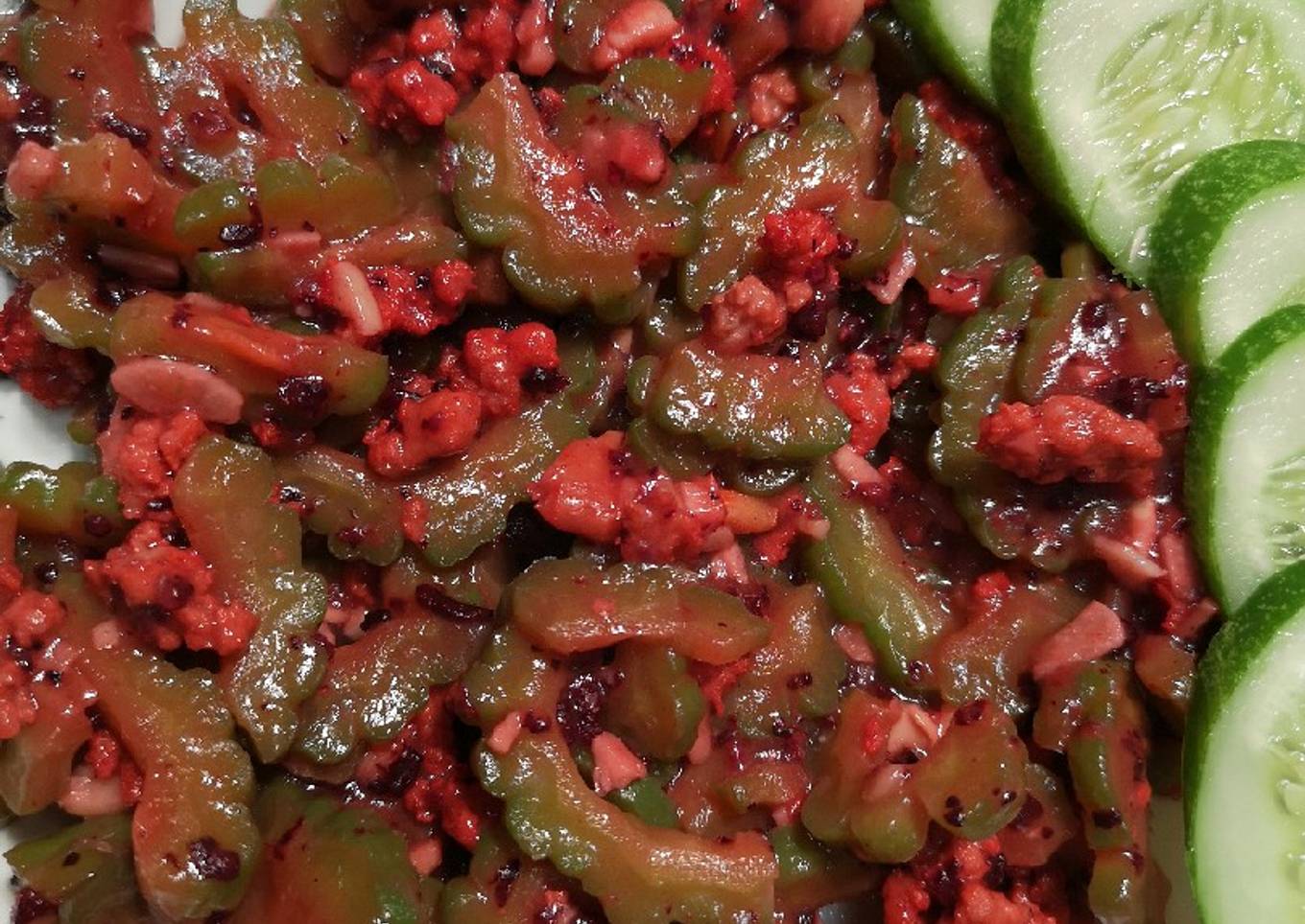 Tumis Pare Angkak Daging Cincang