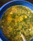 Palak and moong dal shorba