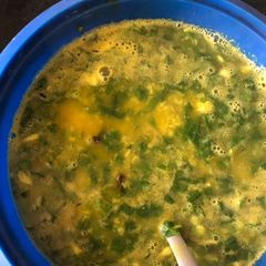 A picture of Palak and moong dal shorba.