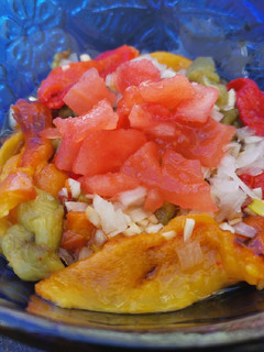 Una foto de Ensalada de pimientos tricolor