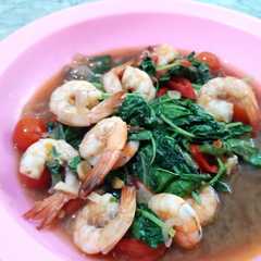 A picture of Tumis bayam udang.