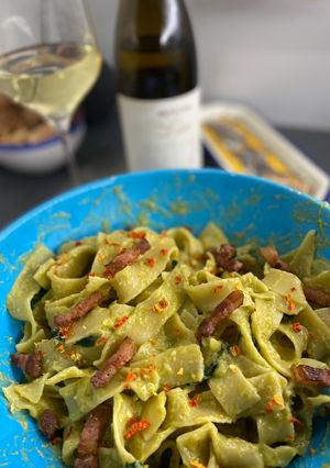 Una foto de Papardelle alla messicana