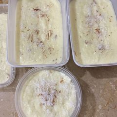 Rice and coconut Kheer A picture of Rice and coconut Kheer.