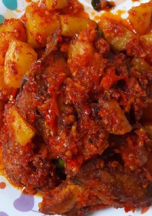 Foto resep Ayam kentang pedas