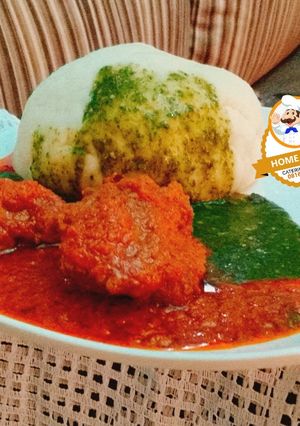 A picture of Carrot tomato stew with ewedu.
