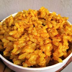 A picture of Beetcarrot paste Jollof Rice.