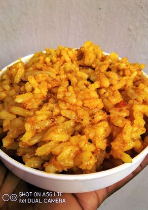 A picture of Beetcarrot paste Jollof Rice.