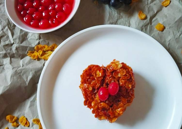 Recipe of Homemade Strawberry Flavoured Cornflakes Heart