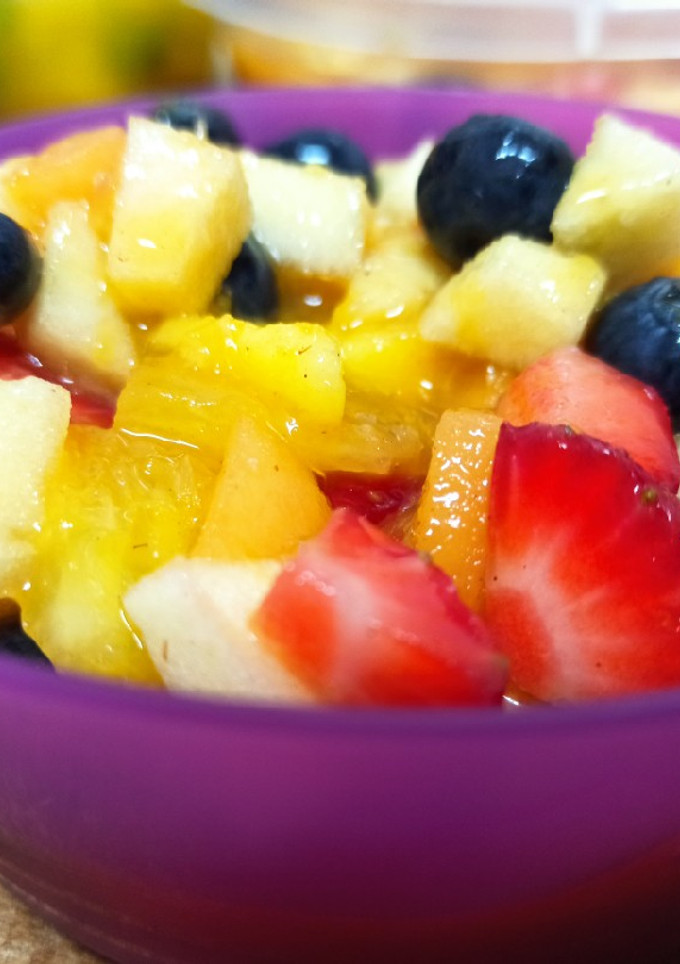 Una foto de Macedonia de fruta