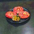 Pinwheel Beetroot Pulp Poori