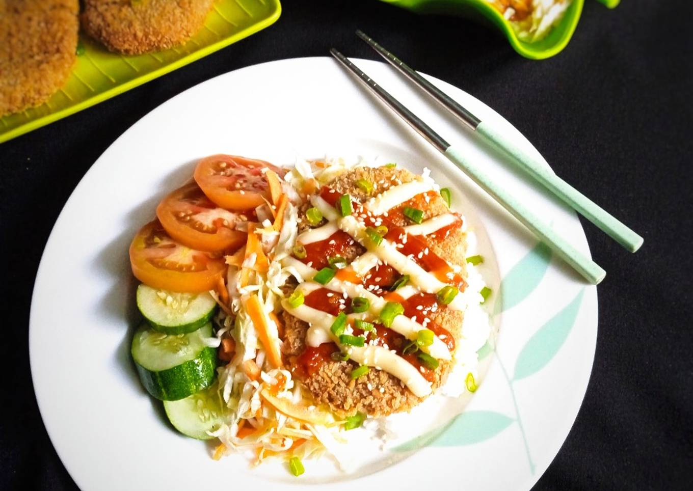 Tahu Katsu dan Salad Hokben