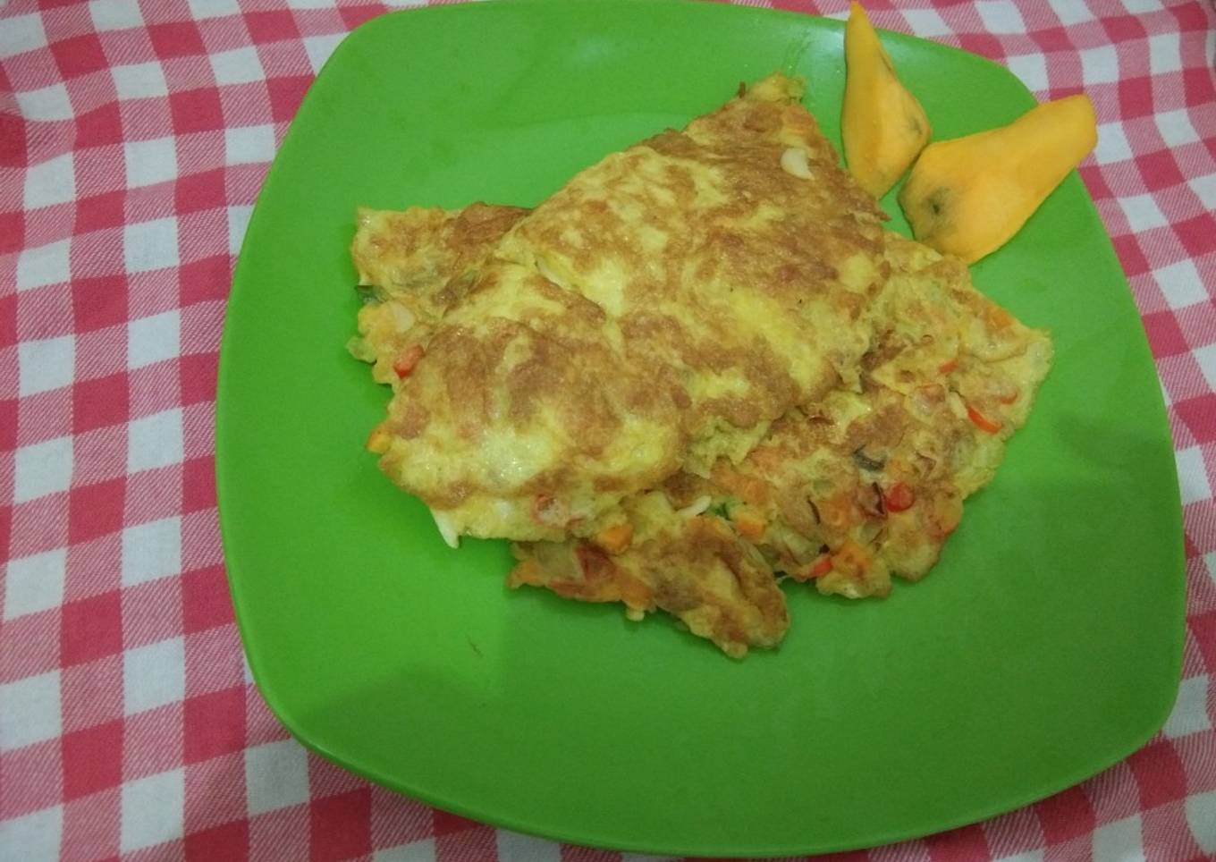 Telur Dadar Sayur Keju