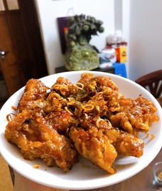 gà rán sốt hành