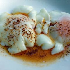 A picture of Poached Eggs With Spicy Butter.