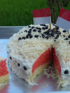 Foto resep Cake kukus merah putih 😉