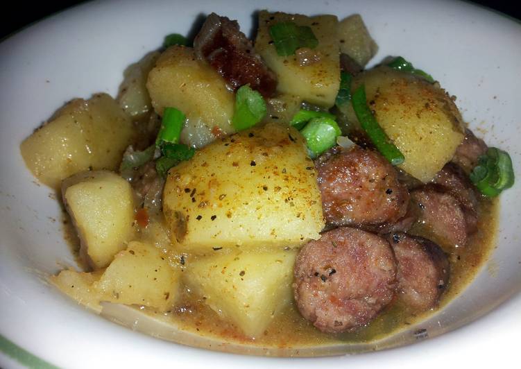 Recipe of Super Quick Homemade Smothered smoked sausage and potatoes