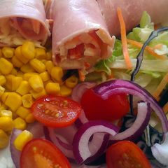 A picture of Vickys Homemade Coleslaw / Ham Roll-Ups, GF DF EF SF NF.