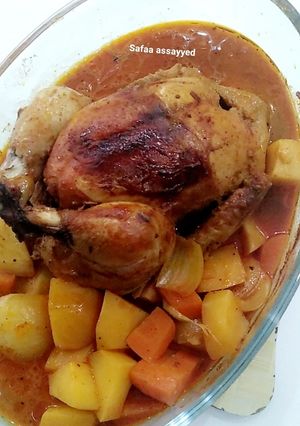 صورة لوصفة فروج مشوي 🥕🥔😋