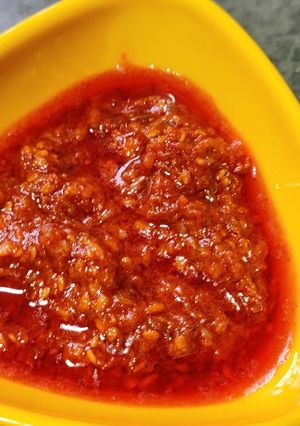 A picture of Garlic & Red Chilli Chutney | garlic chutney recipe | lehsun ki chutney | lahsun chutney.