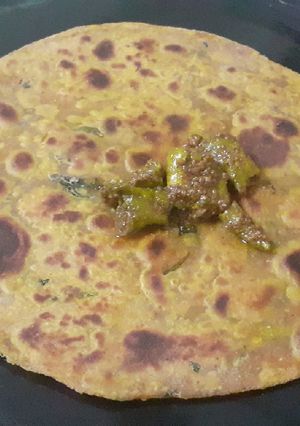 A picture of Masala roti or paratha.
