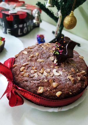A picture of Christmas Plum Cake (Eggless, Whole Wheat, No Alcohol).