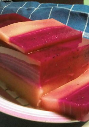 Foto resep Puding Buah Naga Pepaya
