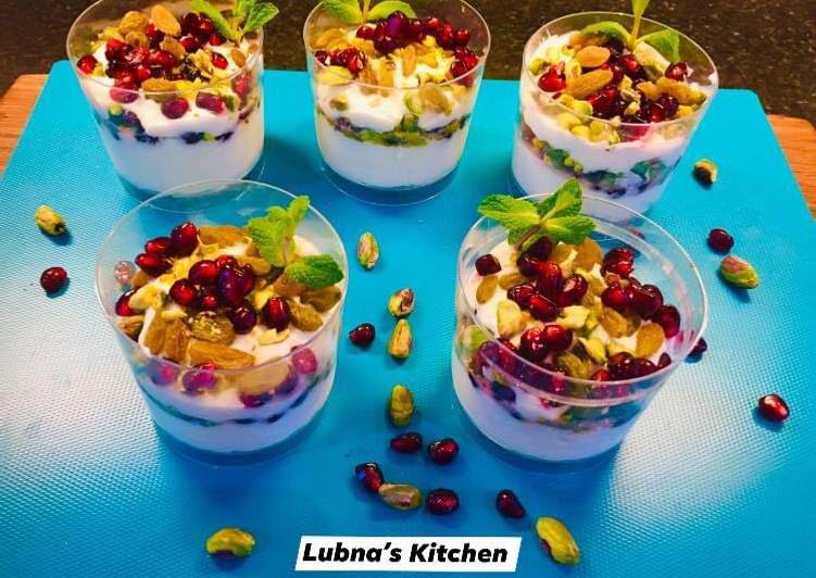 Recipe of Any-night-of-the-week Pomegranate Pistachio Greek Yogurt Parfait: