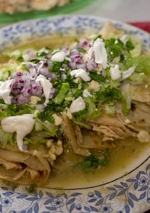 Una foto de Enchiladas verdes con pollo
