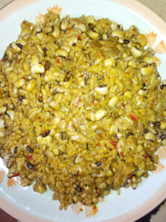 A picture of RICE & BEANS WITH DADDAWA(Locust Beans).