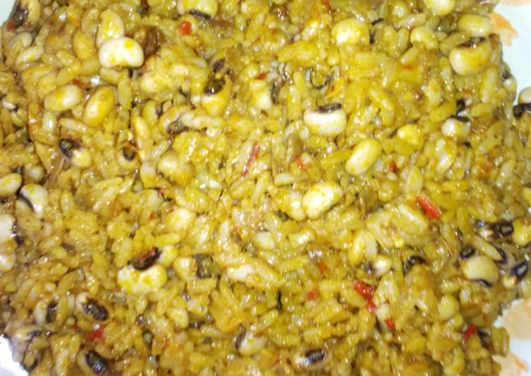 Steps to Make Favorite RICE &amp; BEANS WITH DADDAWA(Locust Beans)