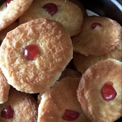A picture of Eggless Coconut cookies.