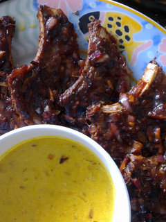 A picture of Lamb Cutlets with Spicy Yogurt Sauce.