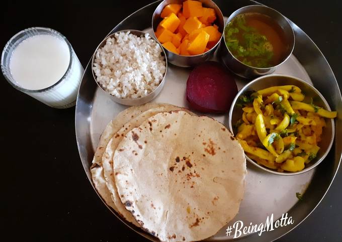 Veg Lunch Thali Recipe by Jasmin Motta _ #BeingMotta - Cookpad