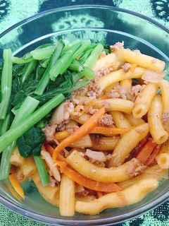 Hình của món Nui xào thịt bằm.