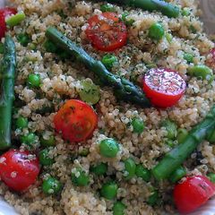 Vickys Quinoa Salad with Peas, Beans & Asparagus, GF DF EF SF NF A picture of Vickys Quinoa Salad with Peas, Beans & Asparagus, GF DF EF SF NF.