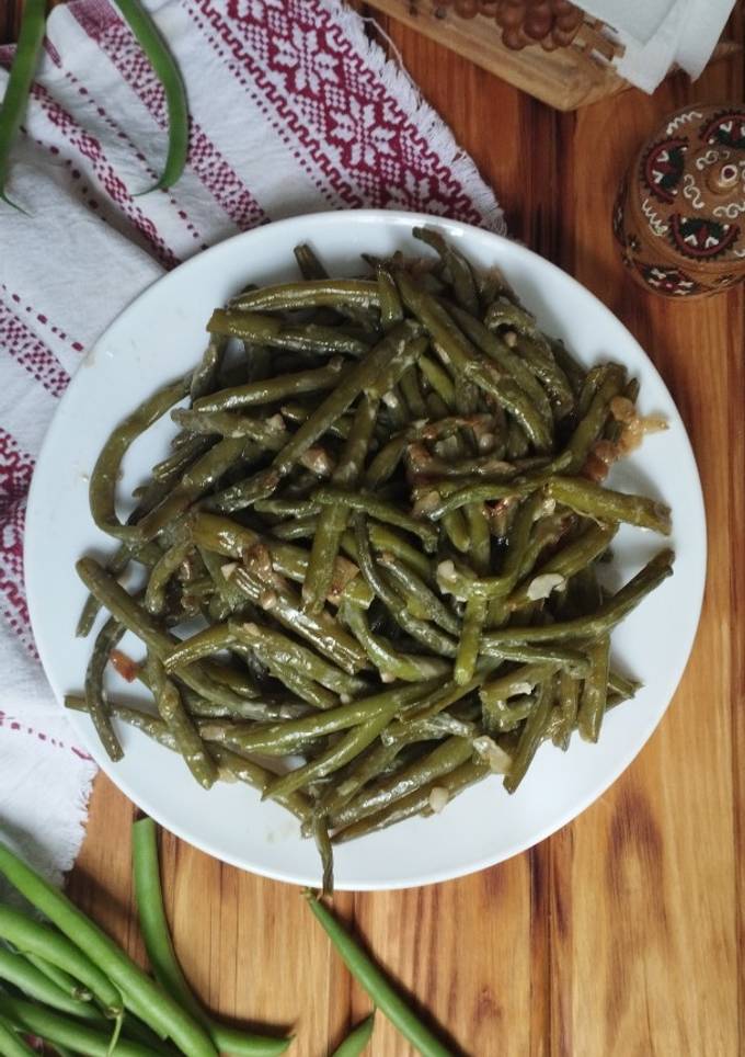 Спаржева квасоля з часником