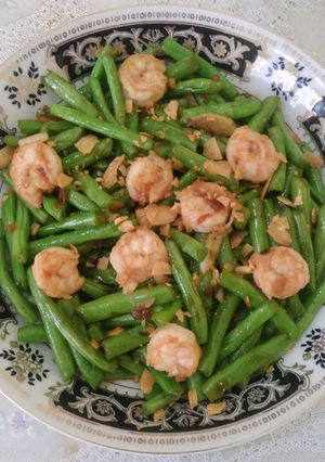 Foto resep Baby buncis tumis udang saus xo