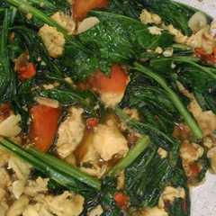 A picture of Tumis sawi telur simple.