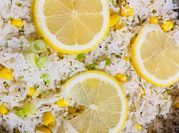 A picture of fried rice with fruit