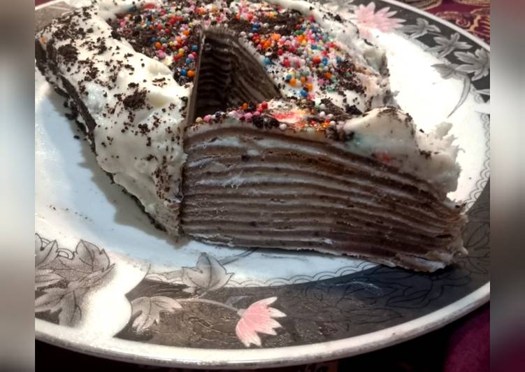 Resep 20. Crepes Cake Oreo yang Enak
