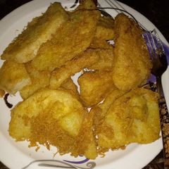 A picture of Fried yam and egg.