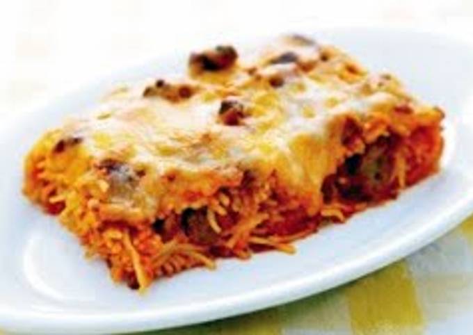 Simple Way to Prepare Quick Baked Four-cheese Spagettii