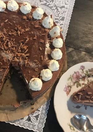 A picture of No-bake Chocolate Cheesecake#myfavouriterecipe.