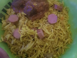 Basmati fried rice with sausages