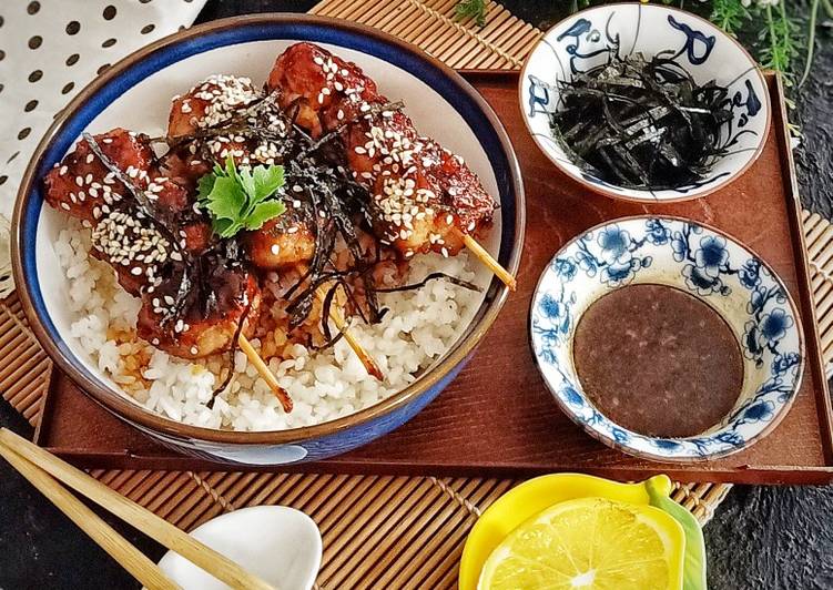 Resep Pork Tsukune Rice Bowl Yang Lezat
